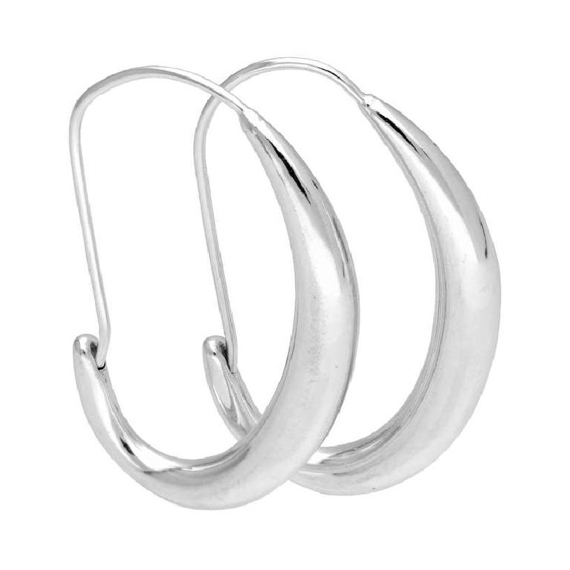 Jewellery Box sterling silver oval liquid hoop earrings