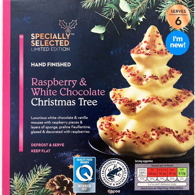 Aldi white chocolate raspberry christmas tree