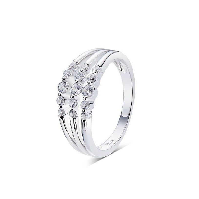 Argento silver triple layer crystal ring