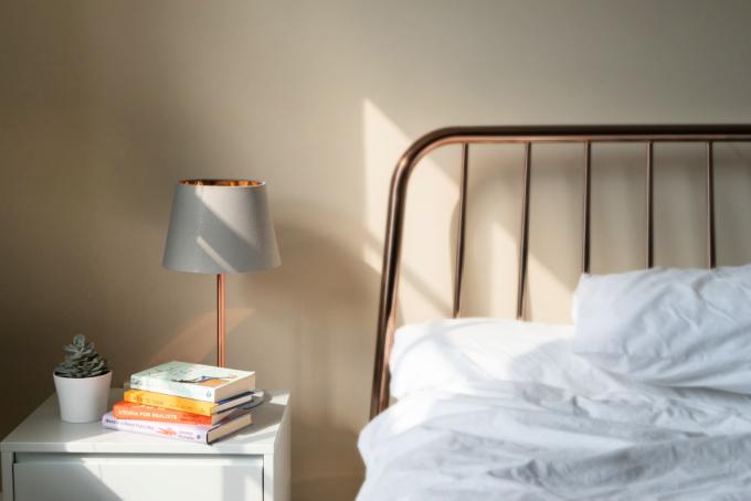 bedside table tidy declutter