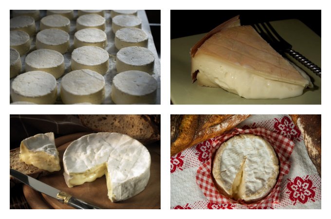 British seasonal food in May cheese with UK sheep's cheese and Stinking Bishop and imported Camembert and Coulommiers