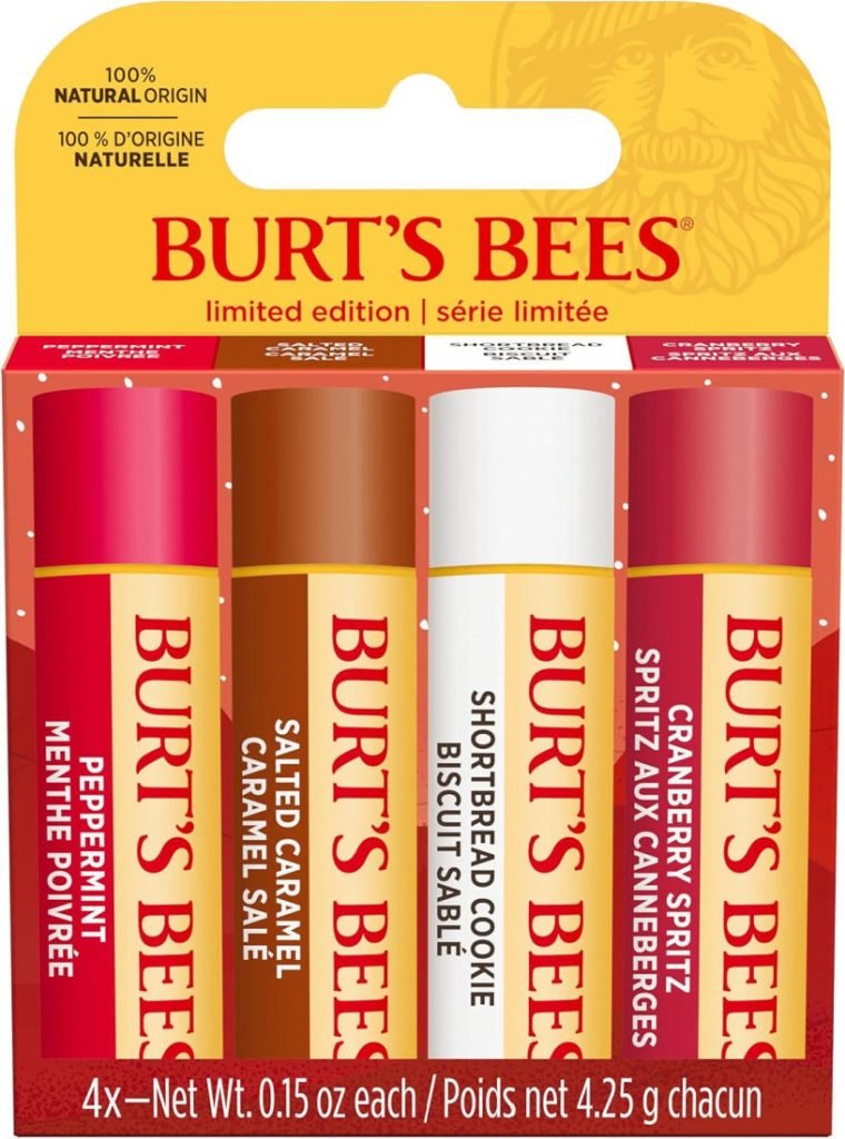 Burts Bees 4 lip balms festive fix