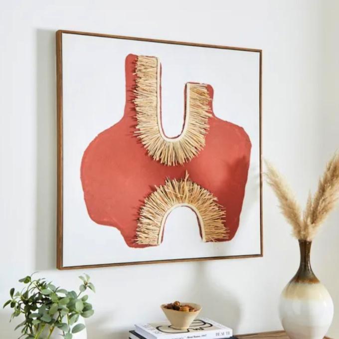 Dunelm Artisan orange wall art