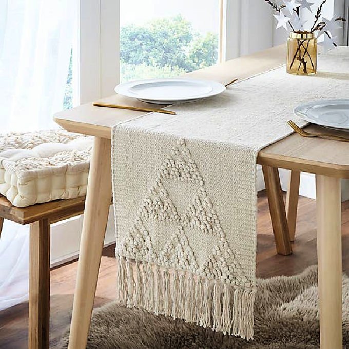 Dunelm macrame Christmas tree table runner