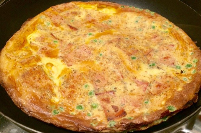 Empty the freezer challenge Week 1 pea and ham omelette