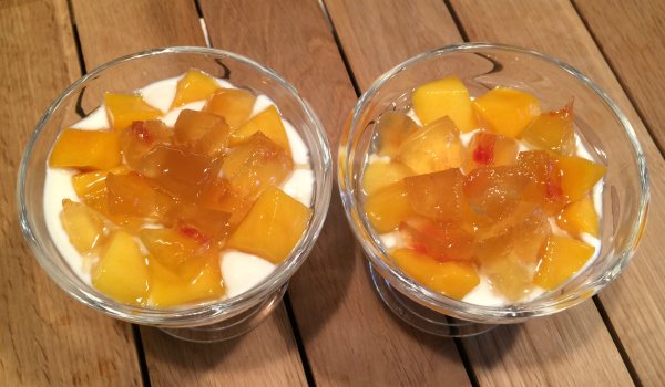 Empty the Storecupboard Challenge 2016 Week 7 Yogurt with mango and candied watermelon Penny Golightly