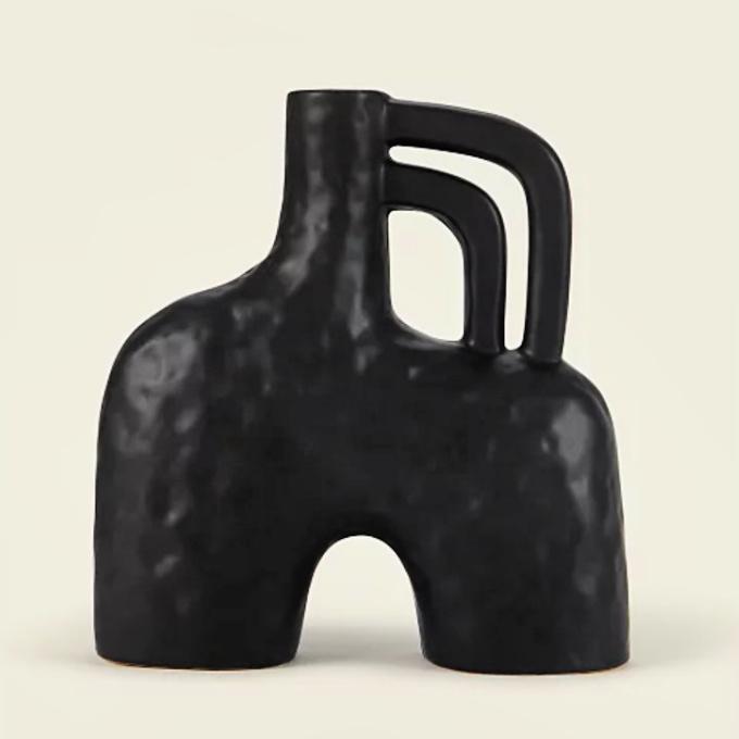 George Sahara black abstract vase