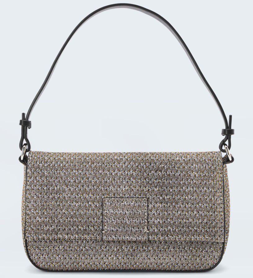 John Lewis Silver Metallic Flapover Shoulder Bag