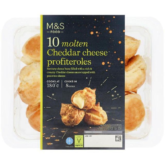 M and S molten cheddar cheese profiteroles
