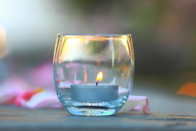 tea light in safe holder
