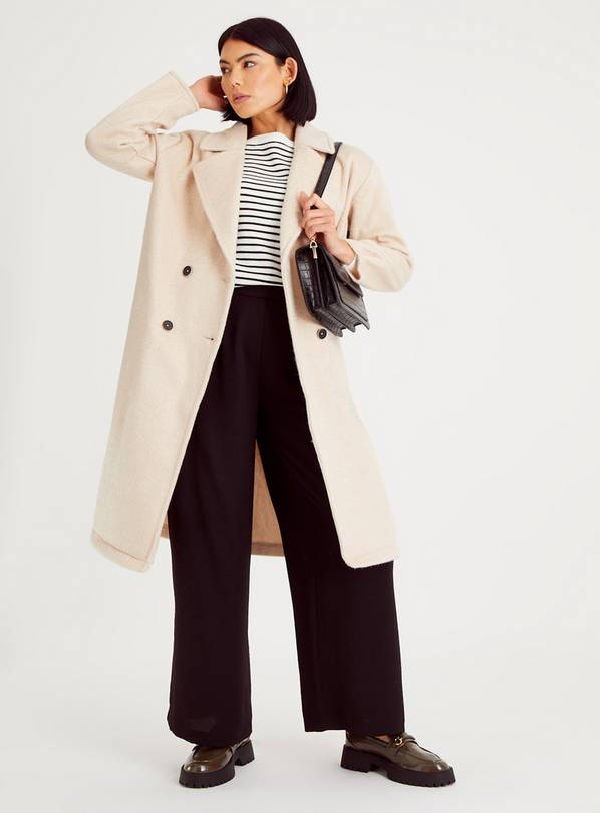 affordable autumn fashion finds Tu brushed cream coat
