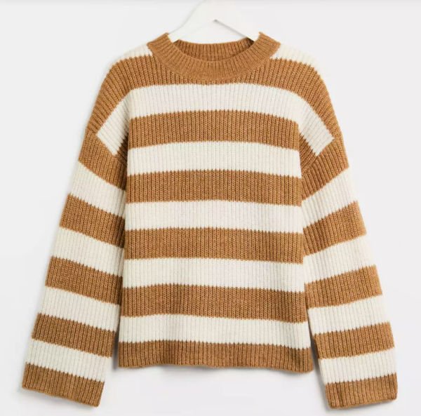 Affordable Autumn fashion find 2 a camel stripe jumper from TU