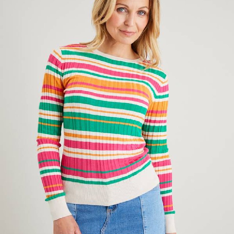 TU Sainsbury's brightly coloured jumpers stripe knit top 