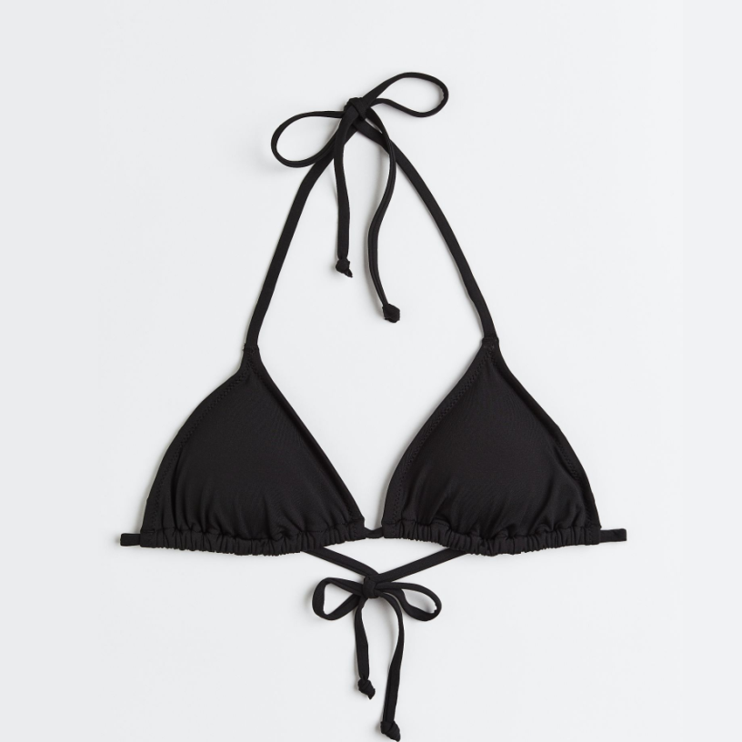 H and M triangle bikini top black