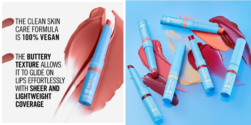 Rimmel Kind & Free Tinted Lip Balm clean girl makeup on a budget